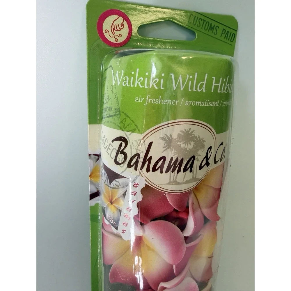 New Bahama & Co Scented Flower Necklace Car Odor Eliminating Air Freshener Pink